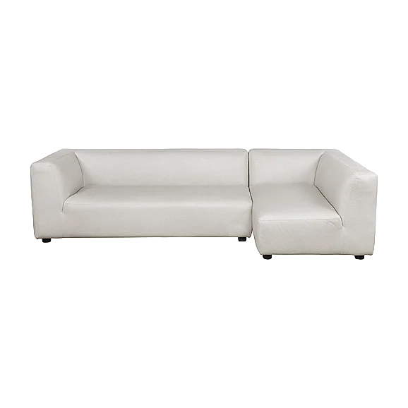 Manhattan Comfort Lukas 118-Inches Right-Facing 2-Piece Sectional Sofa in Cream SF1927-CR