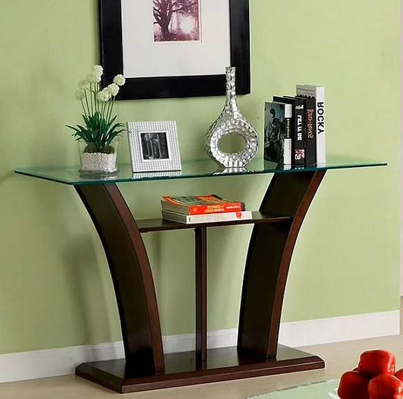 Furniture of America Manhattan Sofa Table in Brown Cherry CM4104S