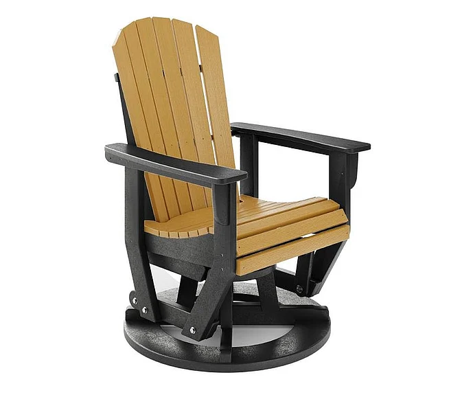 SoPoly St. Simons Swivel Glider in Black and Boardwalk Brown SFTSG2-BL-BO