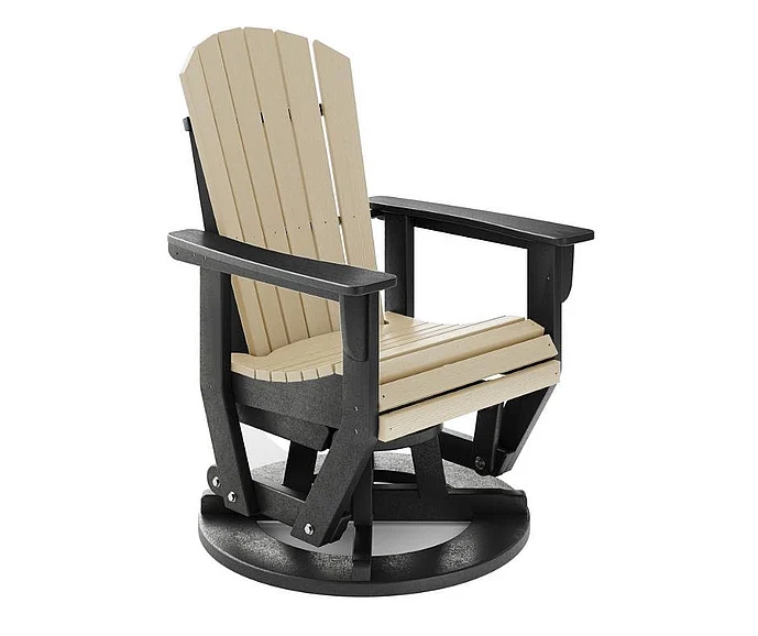 SoPoly St. Simons Swivel Glider in Black and Tybee Sand SFTSG2-BL-TY