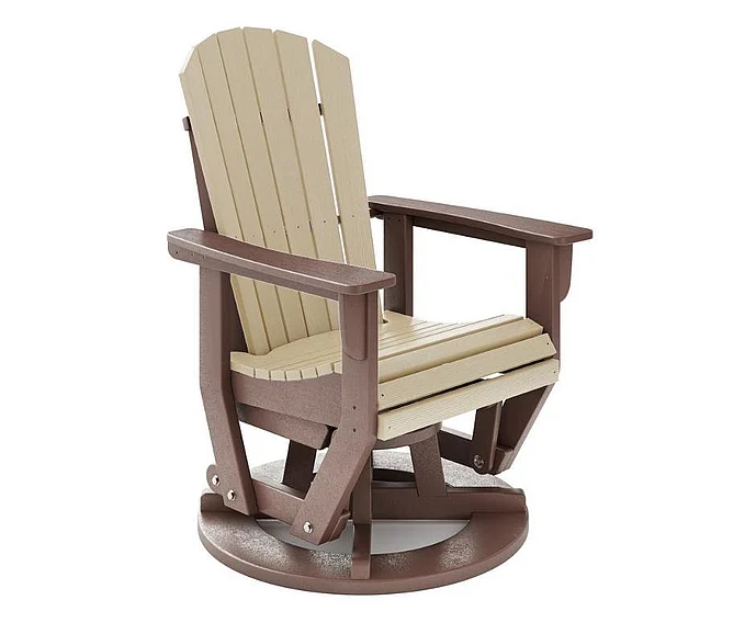 SoPoly St. Simons Swivel Glider in Pecan Brown and Tybee Sand SFTSG2-PE-TY