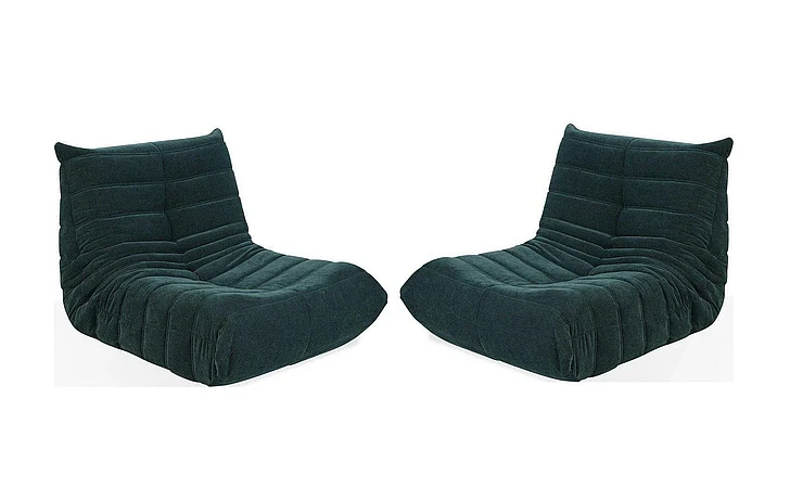 Modus Furniture Flex Upholstered Lounge Chair in Emerald Chenille SFVT95 (Set of 2)