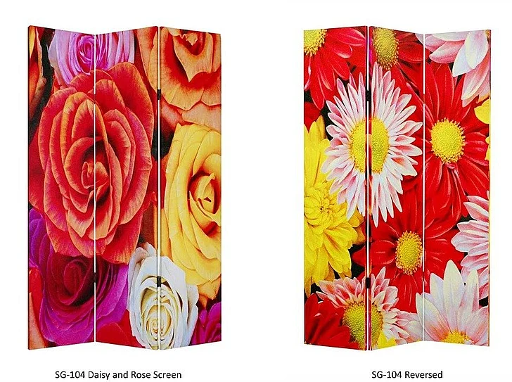 Screen Gems Landscape Daisy And Rose Screen SG-104