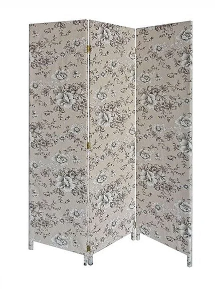 Screen Gems 3 Panel Fabric Gardenia Screen SG-379