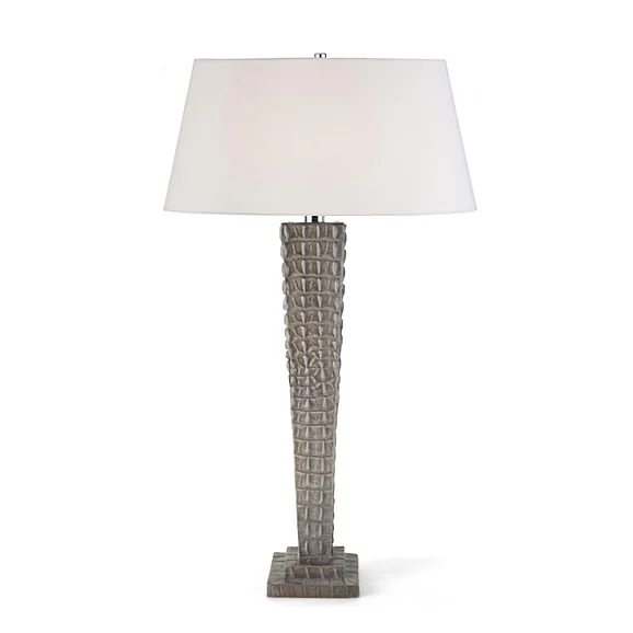 Bethel Faux Grey Crocodile Table Lamp SG17CGR
