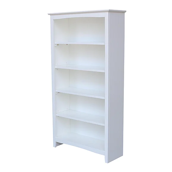John Thomas Home Accents 60'' Shaker Bookcase Pure White SH08-3226A