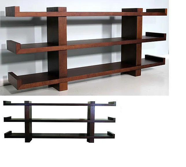 Indo Puri Ming Habachy 36" Shelves in Brown