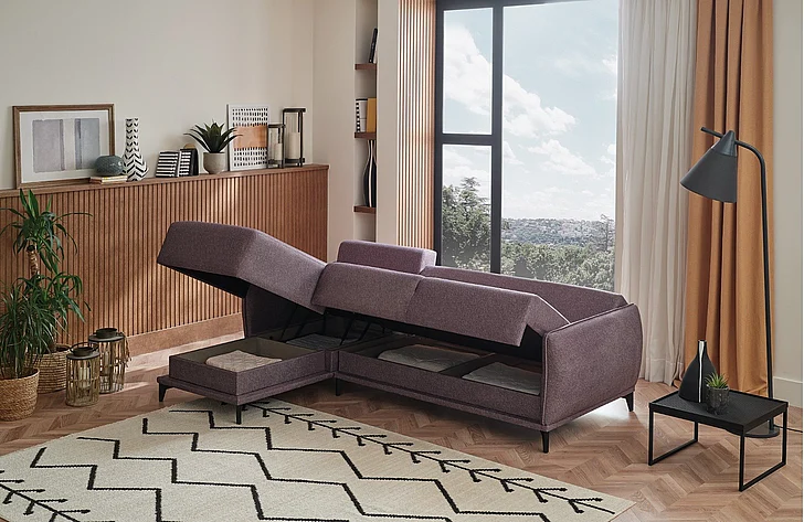 Enza Home Siano Corner Sofa Bed Right 2215 K2 Gk:14802 Khaki Ar:217 01588402