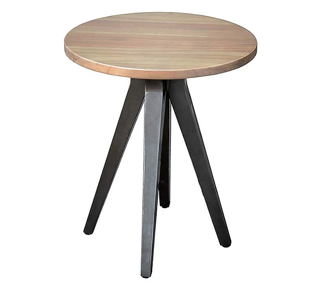 Indo Puri Alana Round Side Table in Dark Bronze