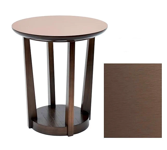 Indo Puri Aramis Round Side Table in Dark Walnut