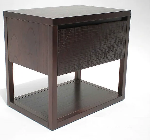 Indo Puri Benoa Nightstand in Mindi Walnut