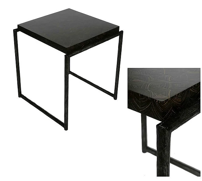 Indo Puri Besi Square Side Table in Black