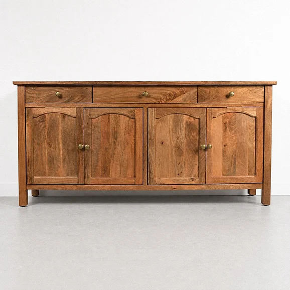 Kumu International Helena 71" 4-door Solid Mango Wood Sideboard, Dark Oak Sarah_Helena_2432