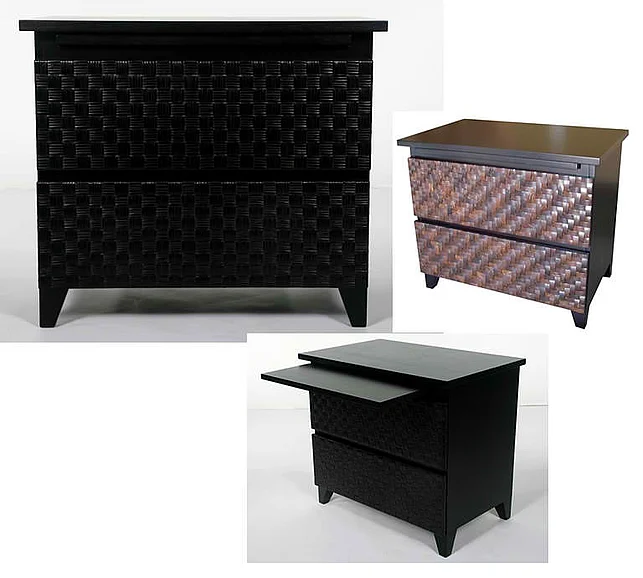 Indo Puri Chelle Rattan Large Nightstand in Dark Espresso