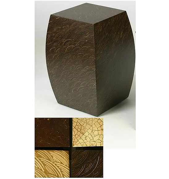 Indo Puri Convex Side Table in Natural Brown