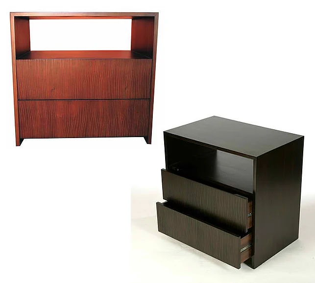 Indo Puri Garis Bedside Table in Teak Brown