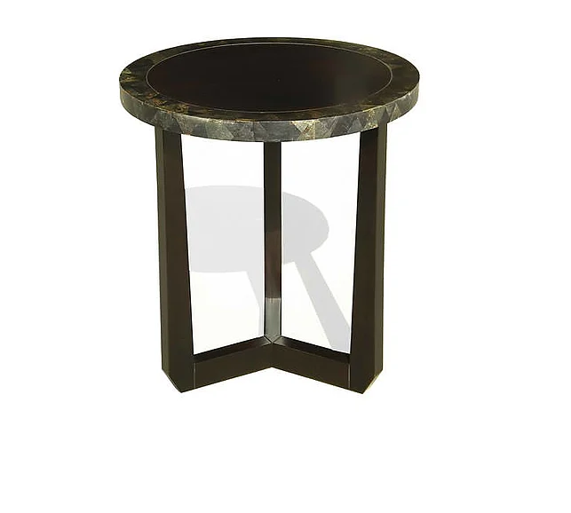 Indo Puri Gayatri Round Side Table in Dark Grey