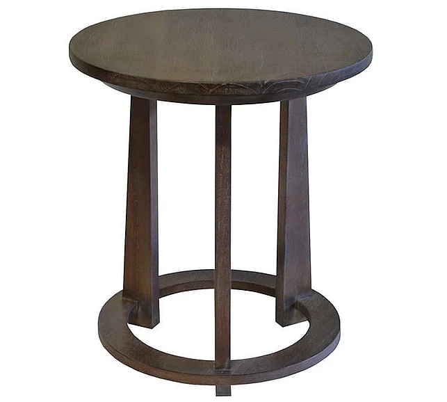 Indo Puri Halo Round Side Table in Dark Latte