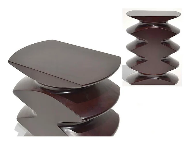 Indo Puri Hocker Stool Side Table in Dark Chocolate