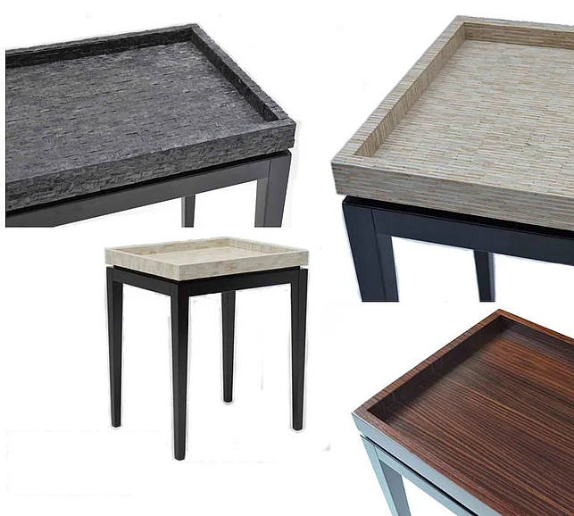 Indo Puri Kuta Square Side Table w/ Sonokeling Tray in Espresso