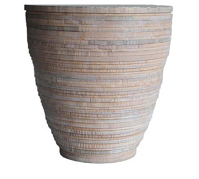Indo Puri Lapis Round Side Table in Latte