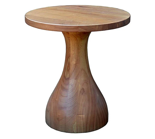 Indo Puri LL202 Hawaii Prince Round Accent Table in Swiss Elm