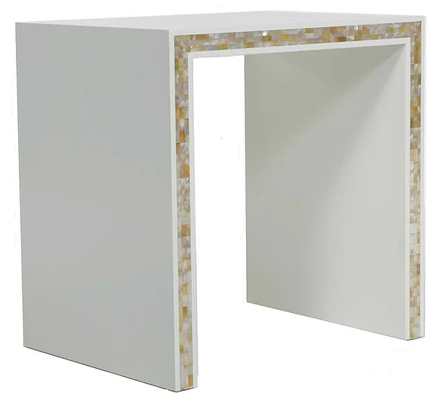 Indo Puri Metro MOP Side Table in White