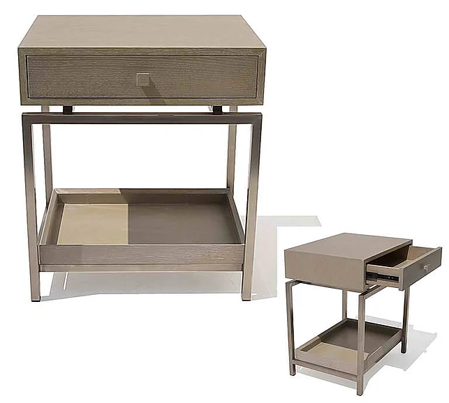 Indo Puri Polos Nightstand in Saltwood