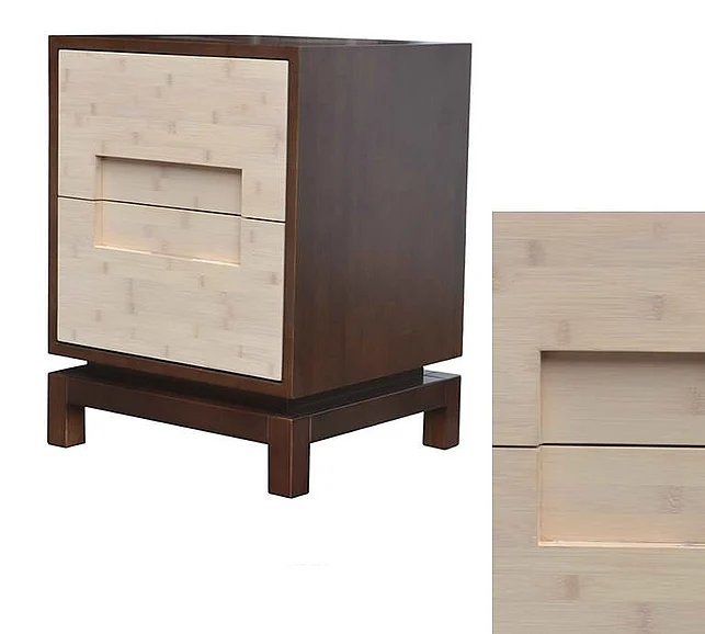 Indo Puri Pulo Bamboo Nightstand in Walnut Brown