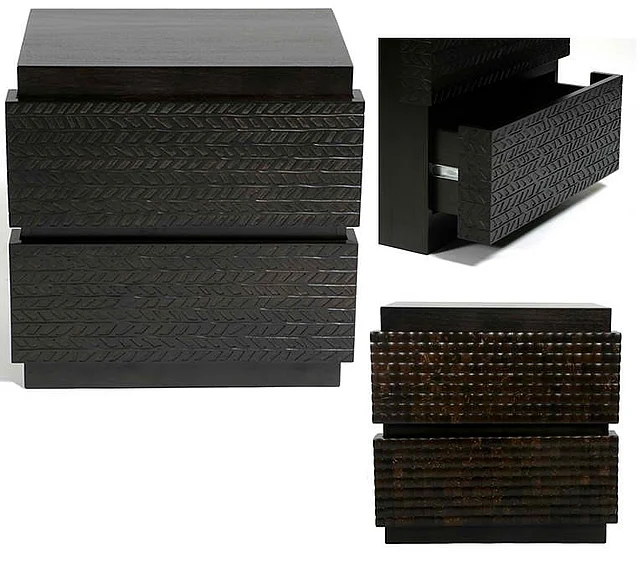 Indo Puri Quill Nightstand in Espresso