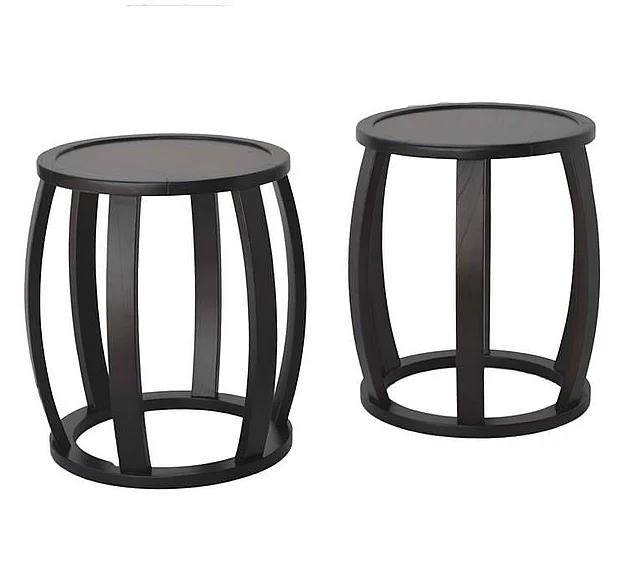 Indo Puri Rees Stool Side Table in Lava