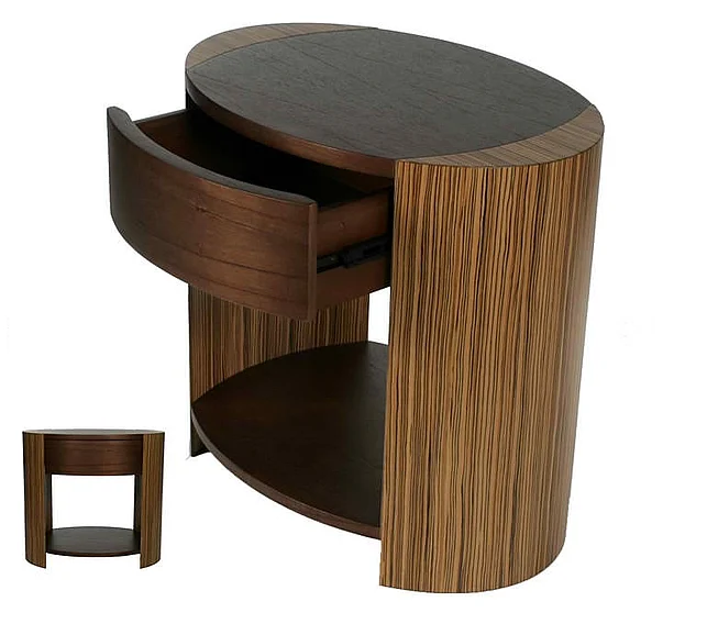 Indo Puri Spice Oval Side Table in Light Walnut