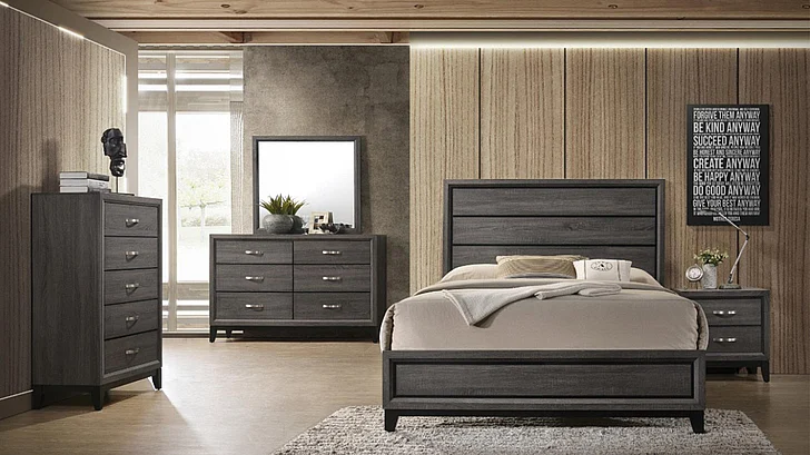 Galaxy Home Sierra 2pc Bedroom Set in Gray