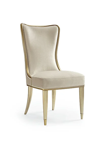 Caracole Furniture Signature Debut The Sophisticates Dining Chair in Gold Bullion Leaf SIG-416-282