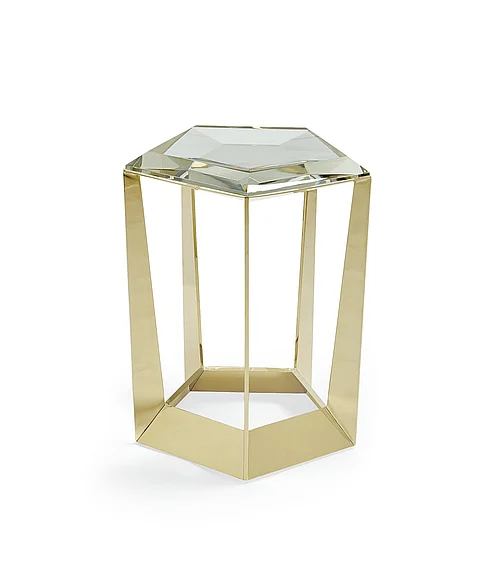 Caracole Furniture Signature Debut The Gem Side Table in Majestic Gold SIG-416-421