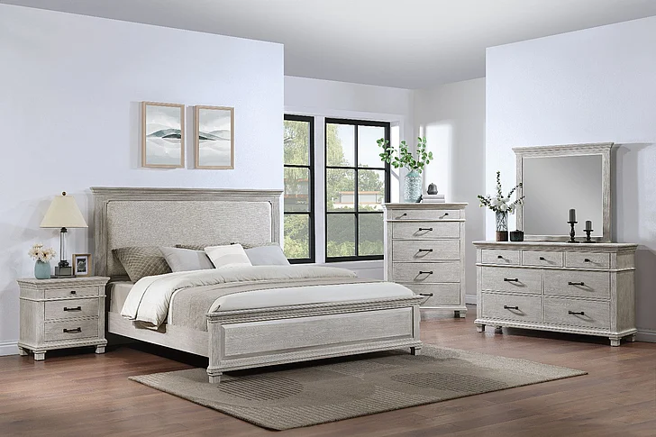 New Classic Silver Sands 2pc Panel Bedroom Set in Gray