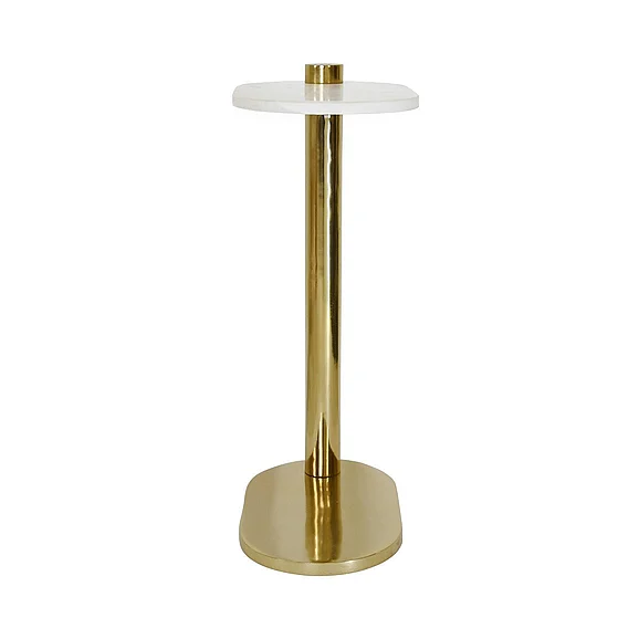 Worlds Away Simeon Racetrack C Table in Brass SIMEON