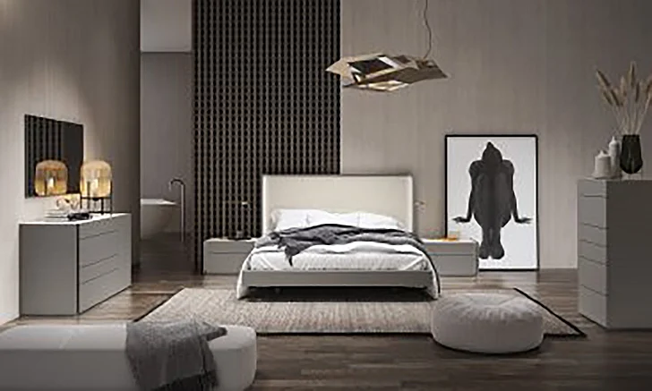 J&M Sintra 4pc Platform Bedroom Set in Grey
