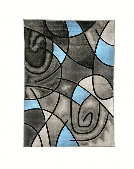 Furniture of America Sivas 5" x 7'2' Area Rug in Charcoal Blue RG5187S