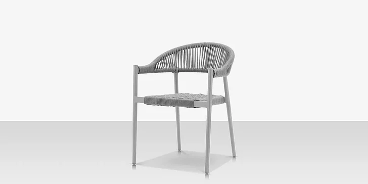 DecoScape Skye Dining Arm Chair in Kessler Silver/Gray Durarope SF-3303-163-KES-GRY