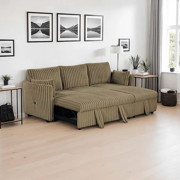 Furniture of America Denholme Sectional w/ Pull Out in Brown SL64002BR-SF-PK