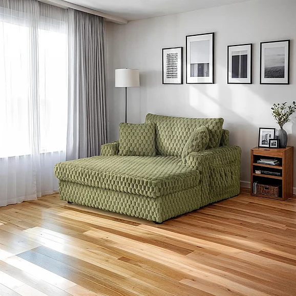 Furniture of America Ferryhill 2-Arm Chaise in Olive Green SL69000GR-PK