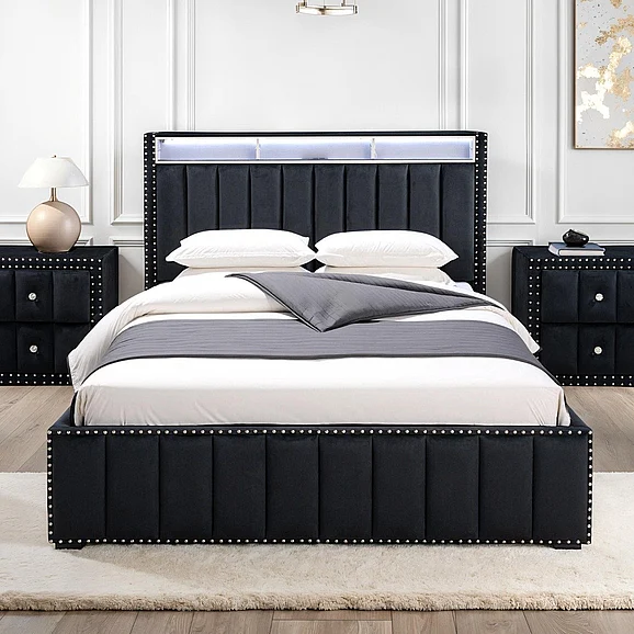 Furniture of America Farese Full Bed in Black SL7001BK-F-BED