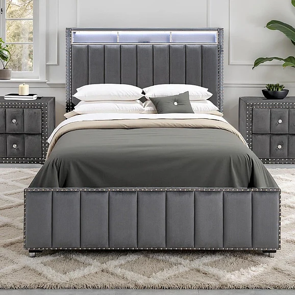 Furniture of America Farese Full Bed in Dark Gray SL7001DG-F-BED