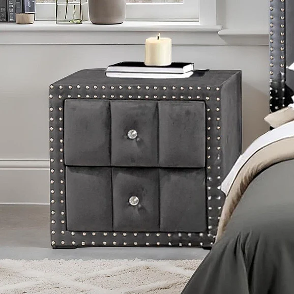 Furniture of America Farese Nightstand in Dark Gray SL7001DG-N