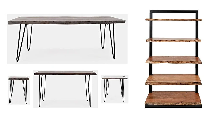 Jofran Nature's Edge 5pc Coffee Table Set in Slate