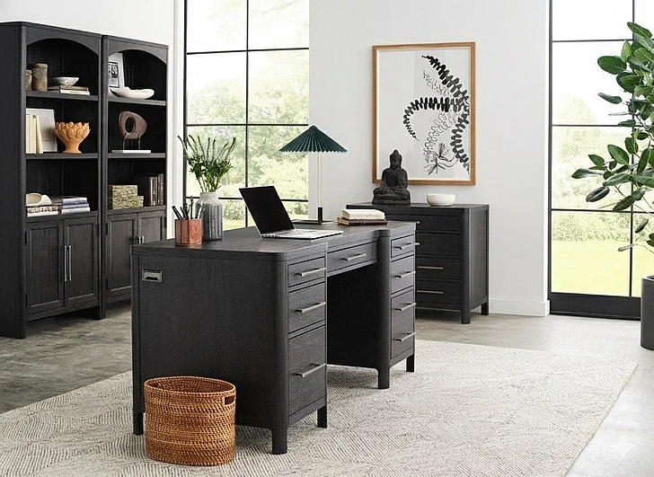 Aspenhome Sloane 2pc Executive Desk Office Set in Mink