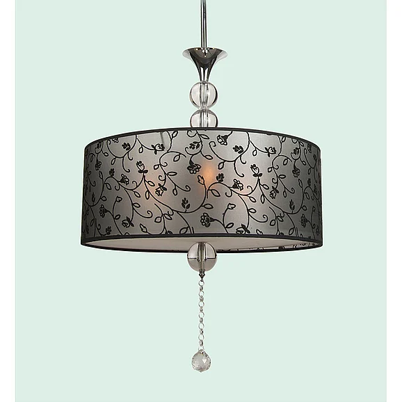 Bethel Black Patternd Rum Shade Light Fixture SM03