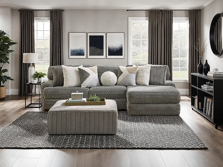 Furniture of America Elmhurst L-shaped Sectional in Charcoal SM5105-SECT