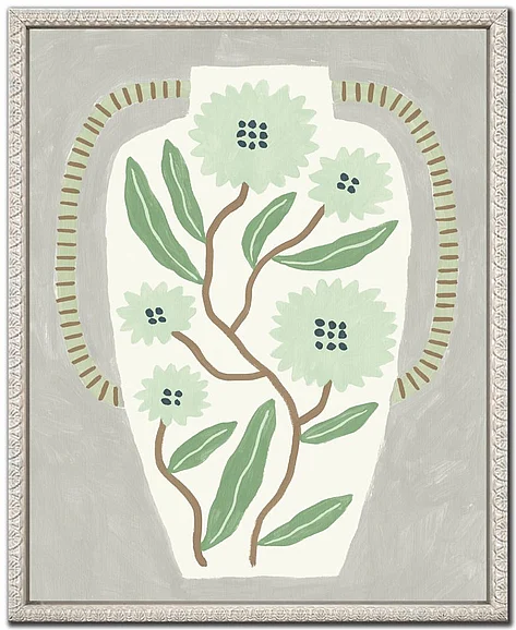Streamline Art Wildflowers in Porcelain I E892995
